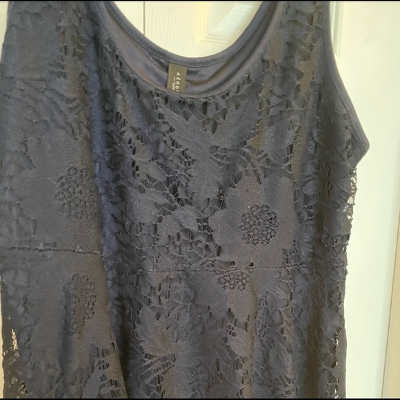 Aeropostale  Navy Blue Lace Skater Dress Sleeveless Sz XL. Runs Small - Picture 4 of 6
